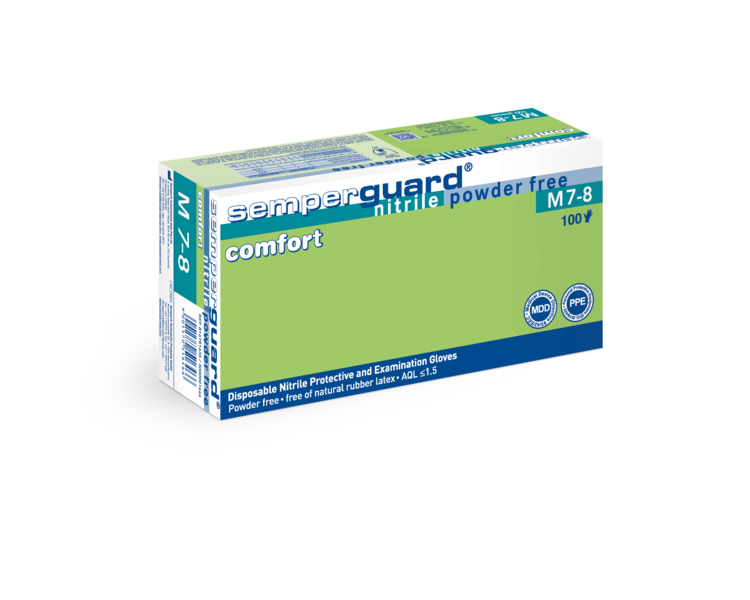 Bild 1 von Semperguard®  Nitril Comfort, Blau, Finger texturiert,  / (Größe) L (8-9)