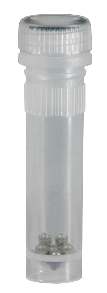 Bild 1 von 2,4mm Metall-Beads in verstärkten  2,0ml Schraubdeckelgefäßen, frei von mikrobieller DNA